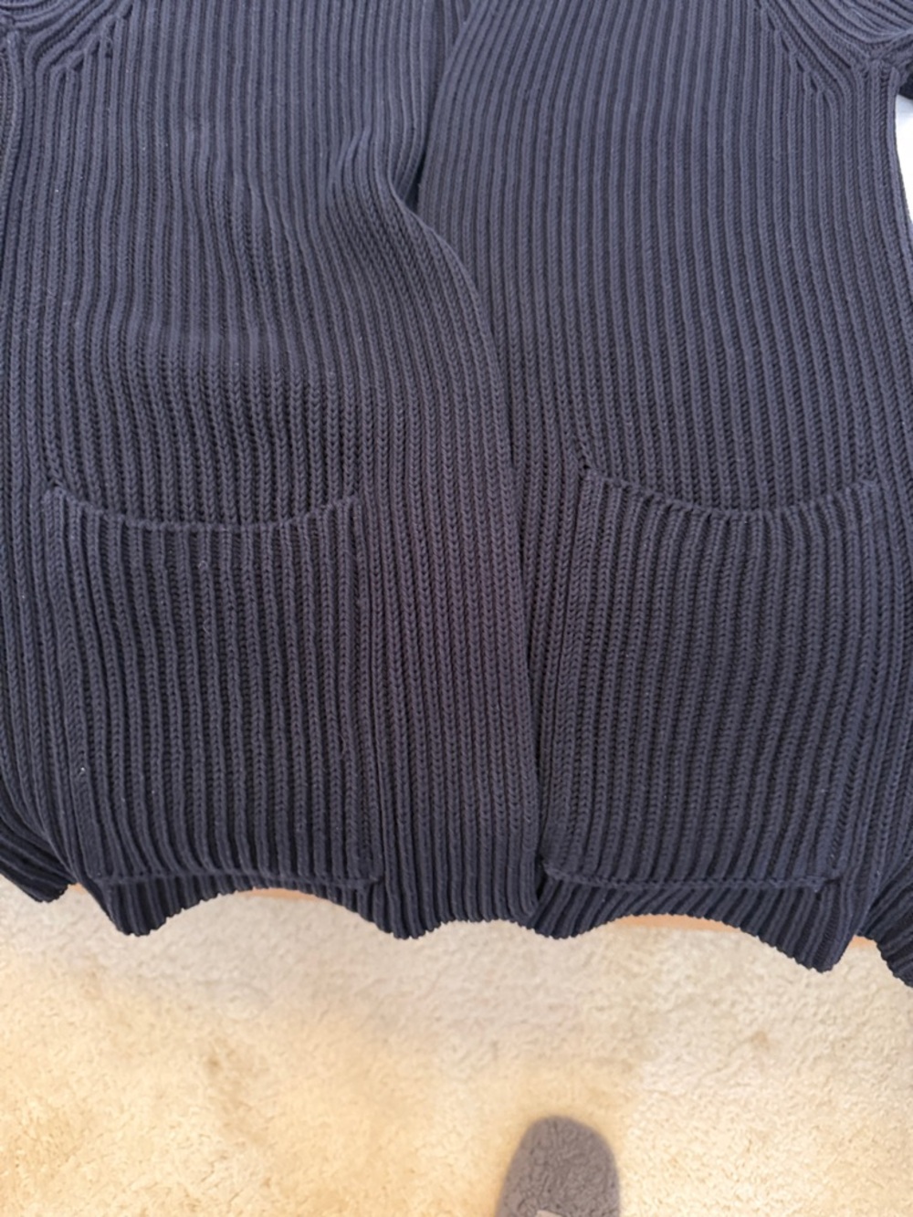 Vince Navy Ribbed Open-Front Cardigan - Picture 6 of 8